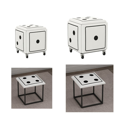 Contemporary Creative Dice Magic Cube 5-in-1 Stackable Combination Stool Low Stool Casters For Living Room