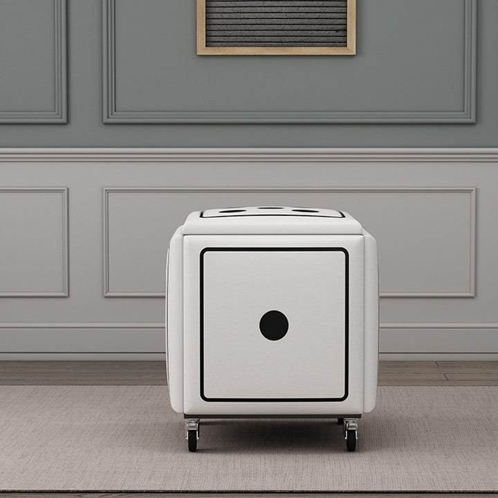 Cube magique de dés créatifs contemporains en cuir synthétique 5-en-1 tabouret combiné empilable à roulettes pour salon 