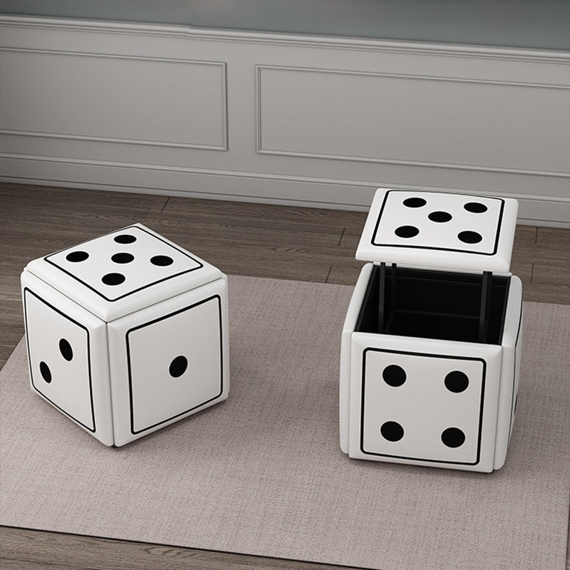 Cube magique de dés créatifs contemporains en cuir synthétique 5-en-1 tabouret combiné empilable à roulettes pour salon 
