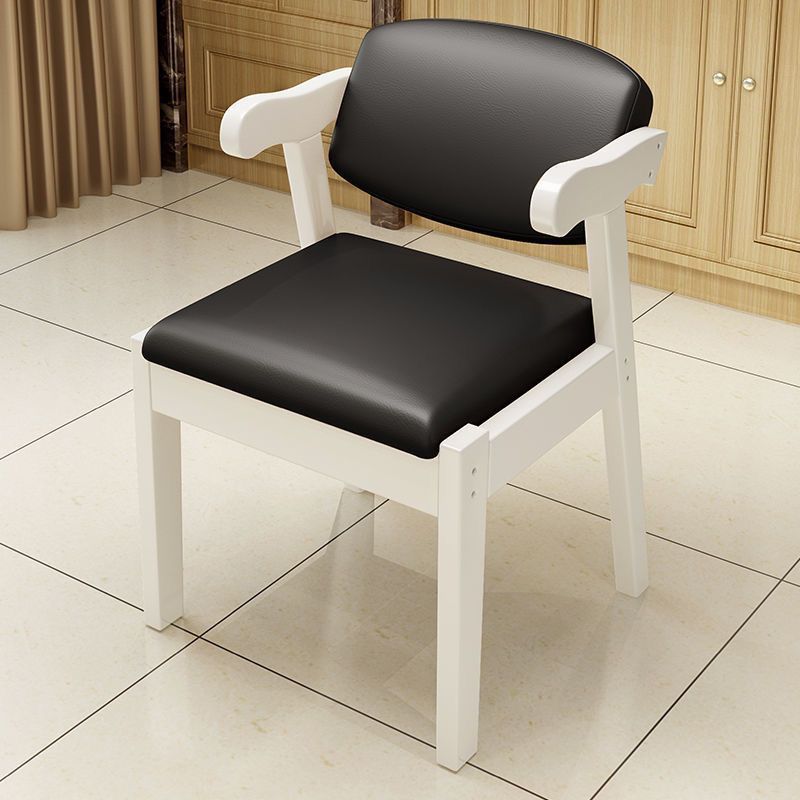 Chaise de Salle à Manger Moderne en Cuir Luxueux Courbé avec Dossier en Acier au Carbone 