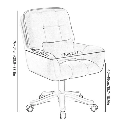 Modern Simplicity Square Tufted Velvet Upholstered Nylon Base Height Adjustable Swivel Desk Chair Casters For Home Office