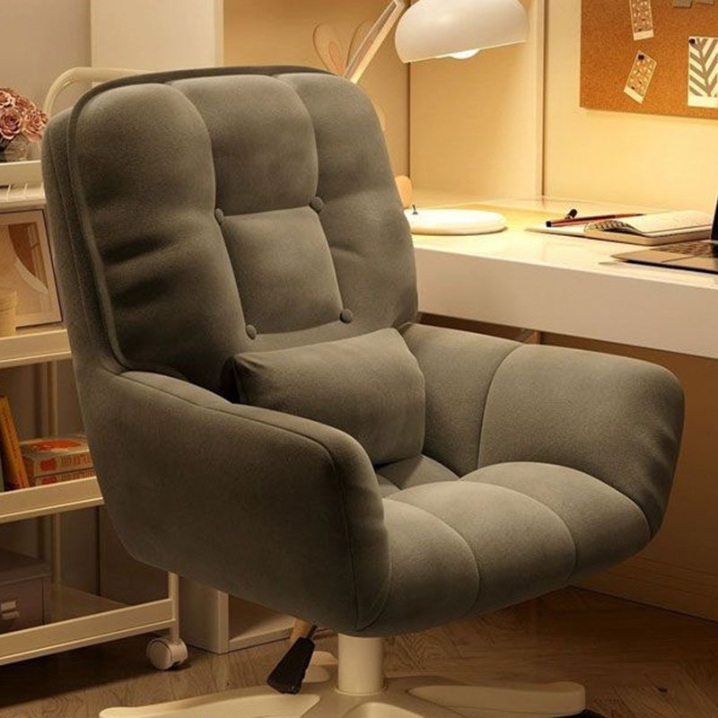 Modern Simplicity Square Tufted Velvet Upholstered Nylon Base Height Adjustable Swivel Desk Chair Casters For Home Office