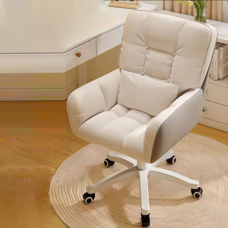 Modern Simplicity Square Tufted Velvet Upholstered Nylon Base Height Adjustable Swivel Desk Chair Casters For Home Office