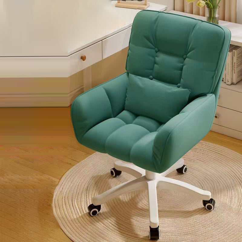 Modern Simplicity Square Tufted Velvet Upholstered Nylon Base Height Adjustable Swivel Desk Chair Casters For Home Office