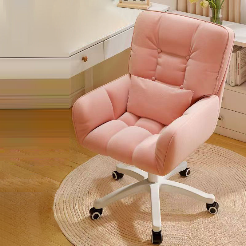 Modern Simplicity Square Tufted Velvet Upholstered Nylon Base Height Adjustable Swivel Desk Chair Casters For Home Office