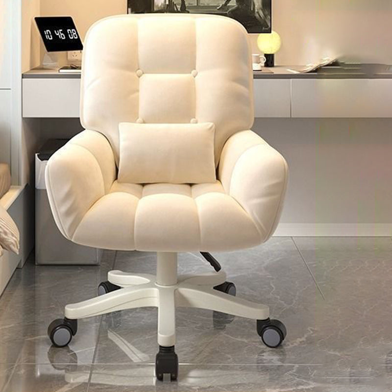 Modern Simplicity Square Tufted Velvet Upholstered Nylon Base Height Adjustable Swivel Desk Chair Casters For Home Office