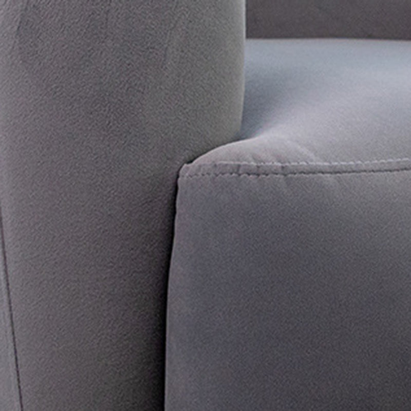 Contemporary Scandinavian Square Linen Flannel Upholstered Solid Wood Legs Accent Chair Backrest For Living Room