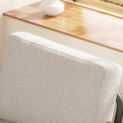 Chaise d'appoint traditionnelle rustique ronde rectangulaire en aluminium avec dossier en rotin et tissu pour salon 