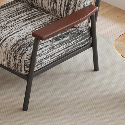Chaise d'appoint traditionnelle rustique ronde rectangulaire en aluminium avec dossier en rotin et tissu pour salon 