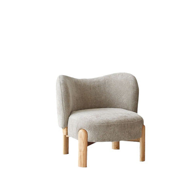 Contemporary Luxury Round Velvet Upholstered Solid Wood Legs Accent Chair Wing Back For Living Room