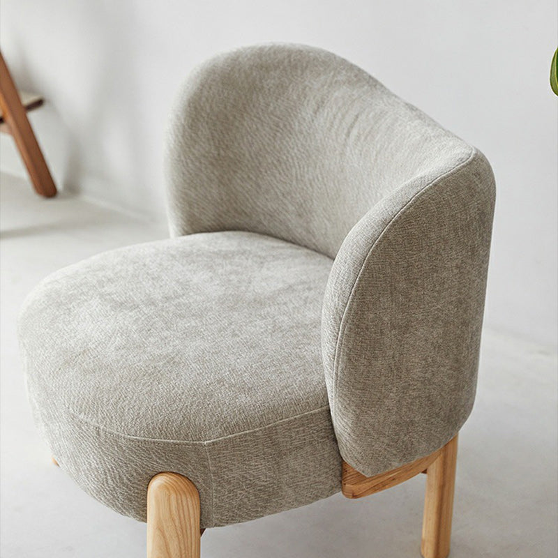 Contemporary Luxury Round Velvet Upholstered Solid Wood Legs Accent Chair Wing Back For Living Room