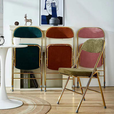 Chaise de Salle à Manger Moderne en Cuir Luxueux Courbé avec Dossier en Acier au Carbone 