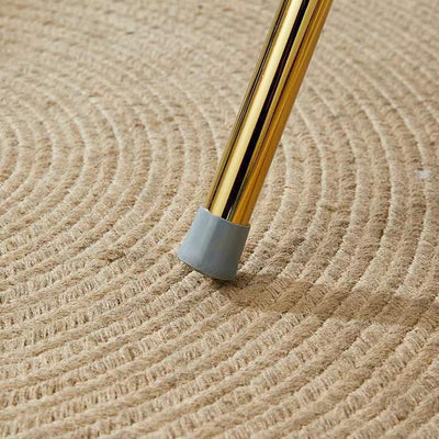 Chaise de Salle à Manger Moderne en Cuir Luxueux Courbé avec Dossier en Acier au Carbone 