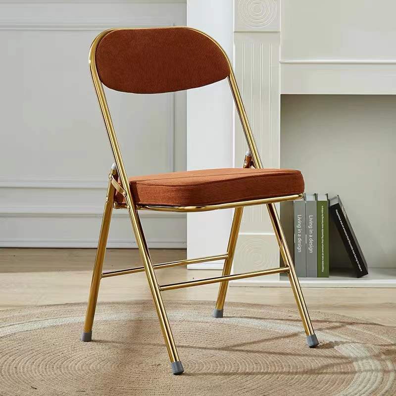 Chaise de Salle à Manger Moderne en Cuir Luxueux Courbé avec Dossier en Acier au Carbone 