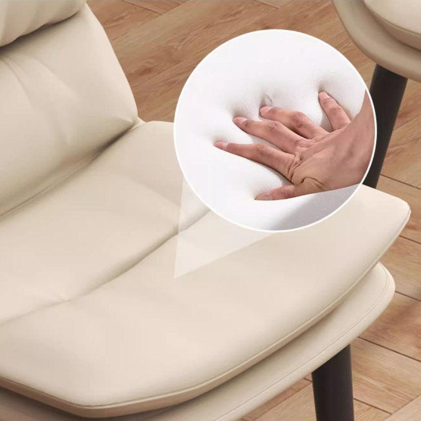 Contemporary Luxury Square PU Leather Upholstered Carbon Steel Dining Chair Backrest For Dining Room
