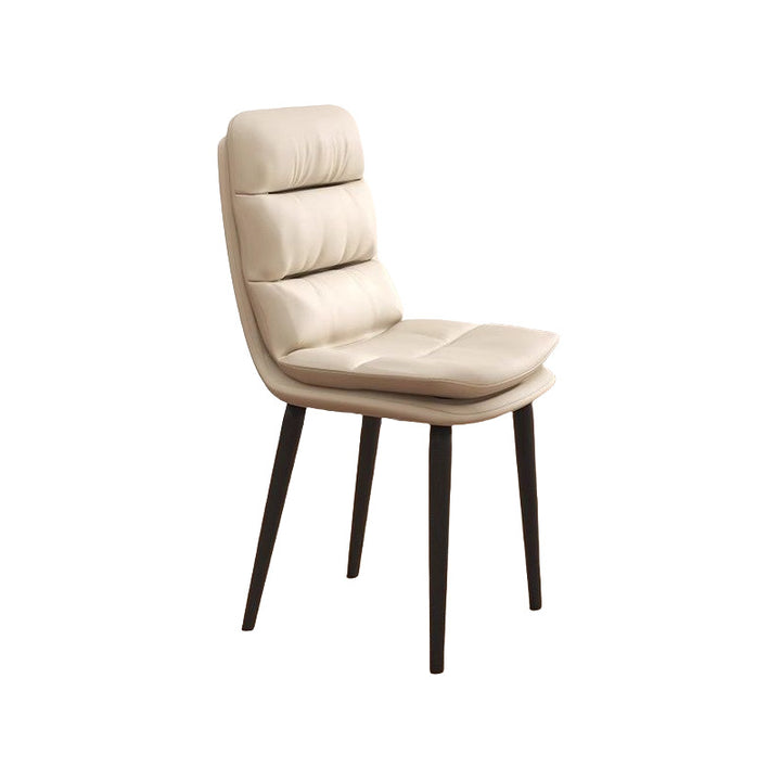 Contemporary Luxury Square PU Leather Upholstered Carbon Steel Dining Chair Backrest For Dining Room