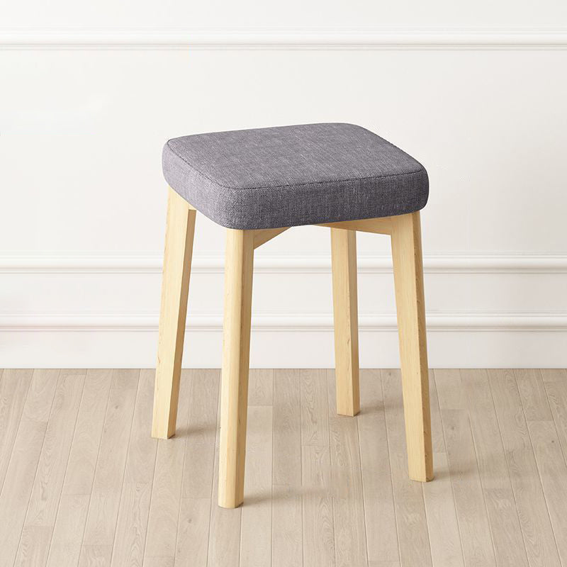 Tabouret Bas Empilable En Bois Massif Rembourré En Tissu Tech Carré Simplicité Contemporaine Pour Salon 