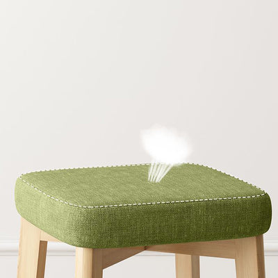 Tabouret Bas Empilable En Bois Massif Rembourré En Tissu Tech Carré Simplicité Contemporaine Pour Salon 