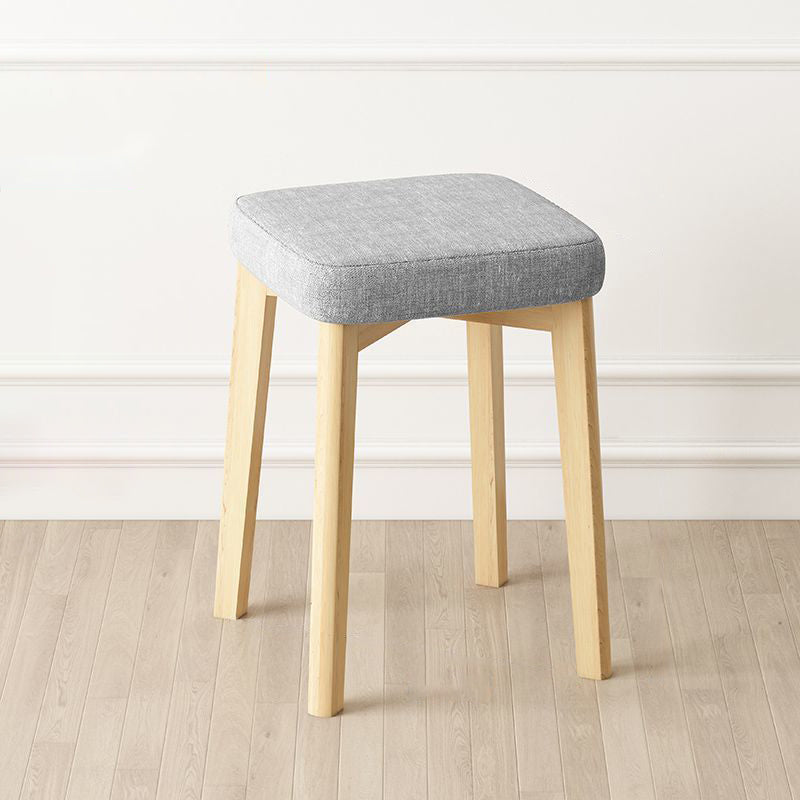 Tabouret Bas Empilable En Bois Massif Rembourré En Tissu Tech Carré Simplicité Contemporaine Pour Salon 