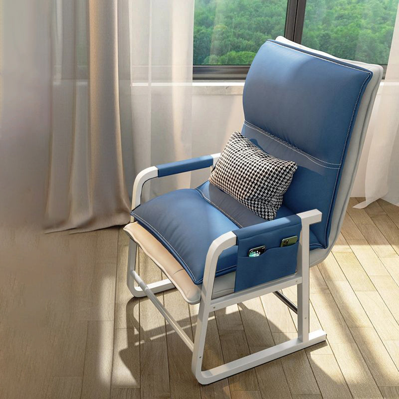 Contemporary Nordic Double-Layer Tech Fabric Upholstered Desk Chair Adjustable Backrest Armrest For Home Office