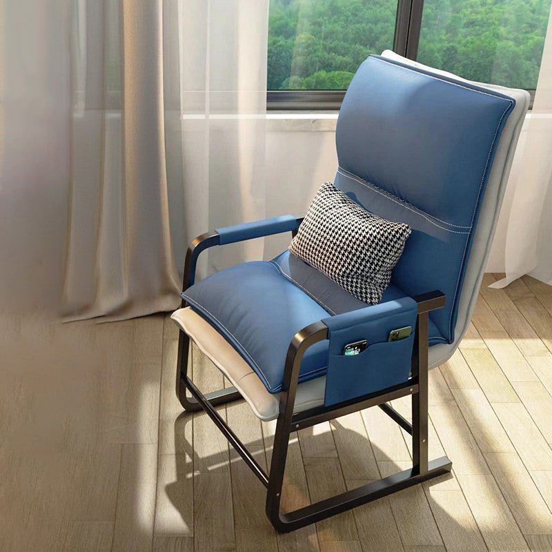 Contemporary Nordic Double-Layer Tech Fabric Upholstered Desk Chair Adjustable Backrest Armrest For Home Office