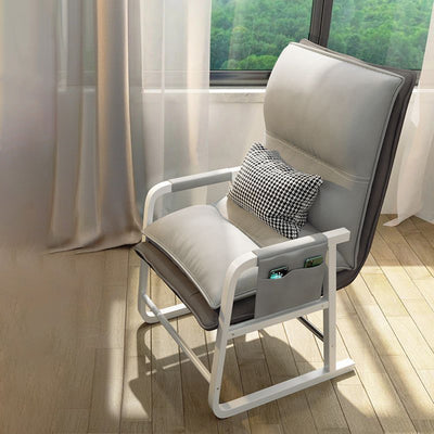 Contemporary Nordic Double-Layer Tech Fabric Upholstered Desk Chair Adjustable Backrest Armrest For Home Office