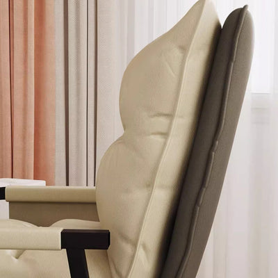 Contemporary Nordic Double-Layer Tech Fabric Upholstered Desk Chair Adjustable Backrest Armrest For Home Office