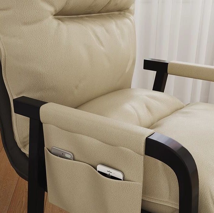 Contemporary Nordic Double-Layer Tech Fabric Upholstered Desk Chair Adjustable Backrest Armrest For Home Office