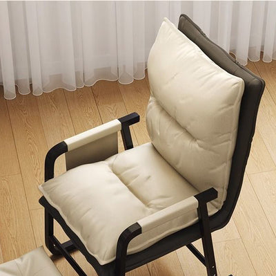 Contemporary Nordic Double-Layer Tech Fabric Upholstered Desk Chair Adjustable Backrest Armrest For Home Office