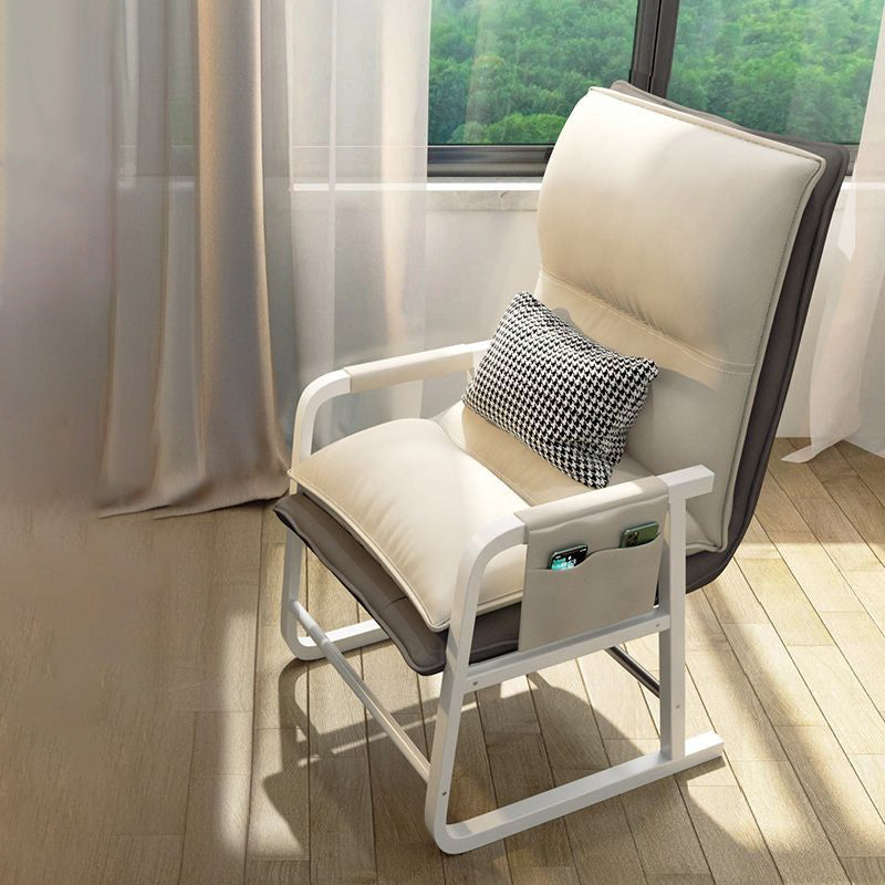 Contemporary Nordic Double-Layer Tech Fabric Upholstered Desk Chair Adjustable Backrest Armrest For Home Office