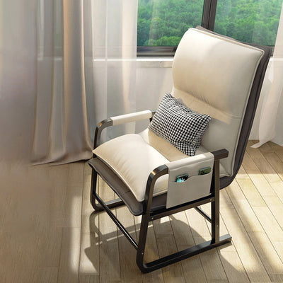 Contemporary Nordic Double-Layer Tech Fabric Upholstered Desk Chair Adjustable Backrest Armrest For Home Office