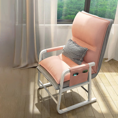 Contemporary Nordic Double-Layer Tech Fabric Upholstered Desk Chair Adjustable Backrest Armrest For Home Office