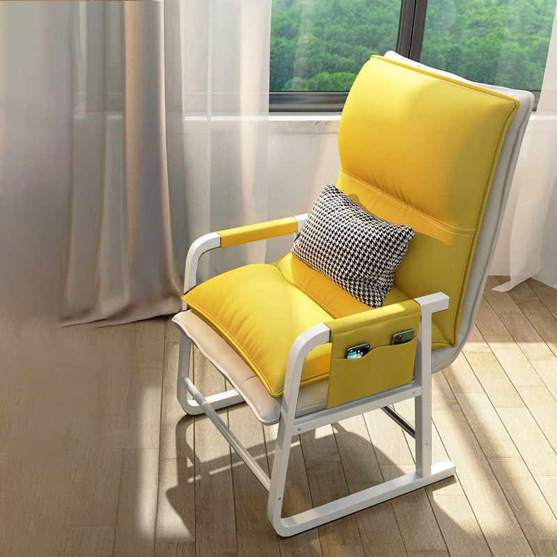 Contemporary Nordic Double-Layer Tech Fabric Upholstered Desk Chair Adjustable Backrest Armrest For Home Office