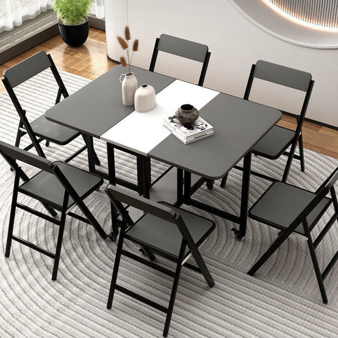 Silla de comedor plegable con respaldo de madera maciza cuadrada de simplicidad moderna, tablero de melamina, estructura de acero al carbono para el comedor 
