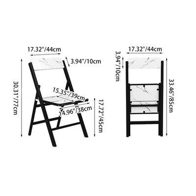 Silla de comedor plegable con respaldo de madera maciza cuadrada de simplicidad moderna, tablero de melamina, estructura de acero al carbono para el comedor 