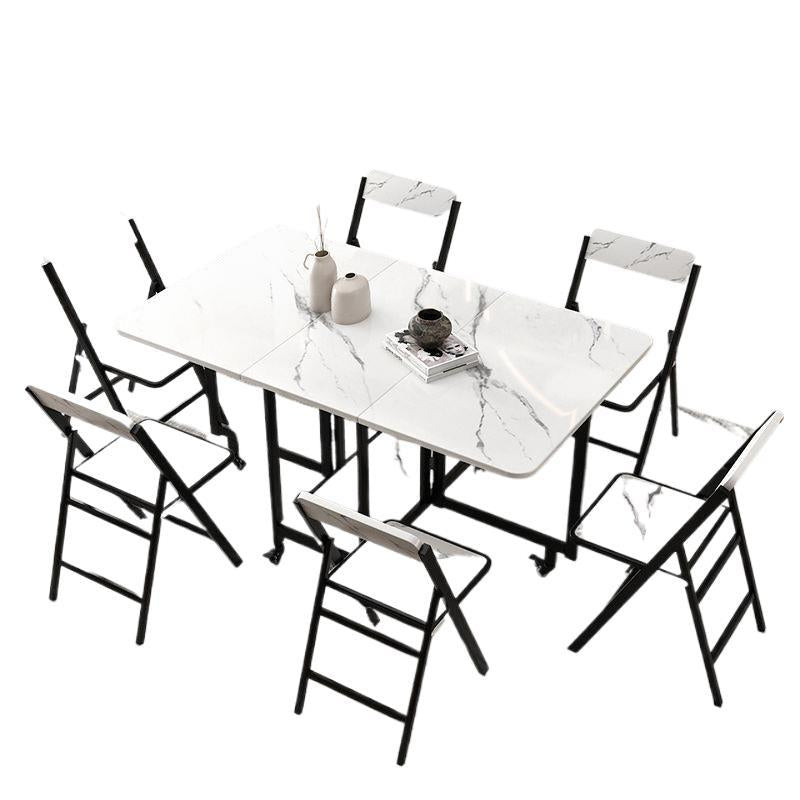 Silla de comedor plegable con respaldo de madera maciza cuadrada de simplicidad moderna, tablero de melamina, estructura de acero al carbono para el comedor 