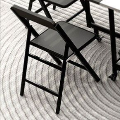 Silla de comedor plegable con respaldo de madera maciza cuadrada de simplicidad moderna, tablero de melamina, estructura de acero al carbono para el comedor 