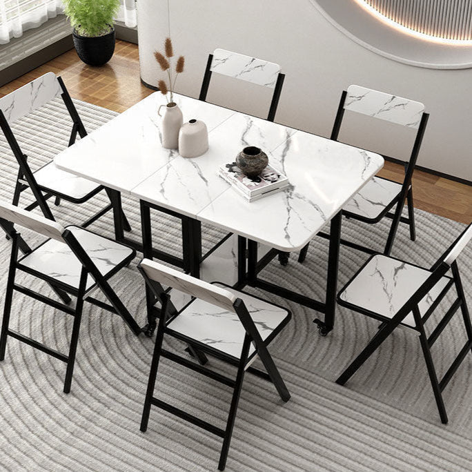 Silla de comedor plegable con respaldo de madera maciza cuadrada de simplicidad moderna, tablero de melamina, estructura de acero al carbono para el comedor 