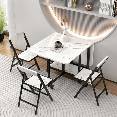 Silla de comedor plegable con respaldo de madera maciza cuadrada de simplicidad moderna, tablero de melamina, estructura de acero al carbono para el comedor 