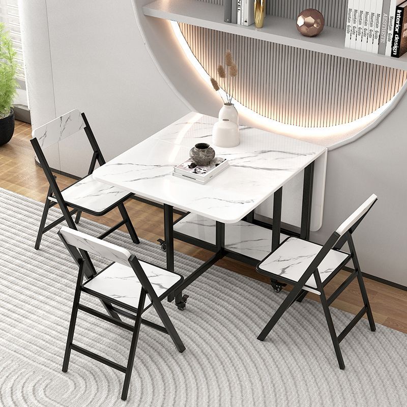 Silla de comedor plegable con respaldo de madera maciza cuadrada de simplicidad moderna, tablero de melamina, estructura de acero al carbono para el comedor 