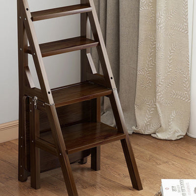 Simplicidad contemporánea taburete escalera de almacenamiento plegable 2 en 1 de madera maciza con respaldo y reposapiés para el comedor 