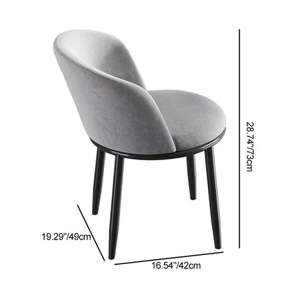 Contemporary Nordic Round Fabric Upholstered Solid Wood Legs Desk Chair Backrest For Home Office