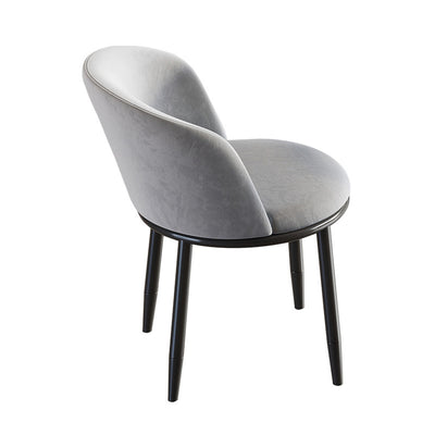 Contemporary Nordic Round Fabric Upholstered Solid Wood Legs Desk Chair Backrest For Home Office
