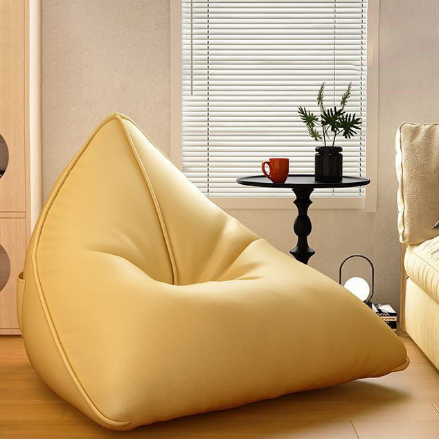 Silla reclinable de bolsa de frijoles de tela técnica triangular escandinava contemporánea para sala de estar 
