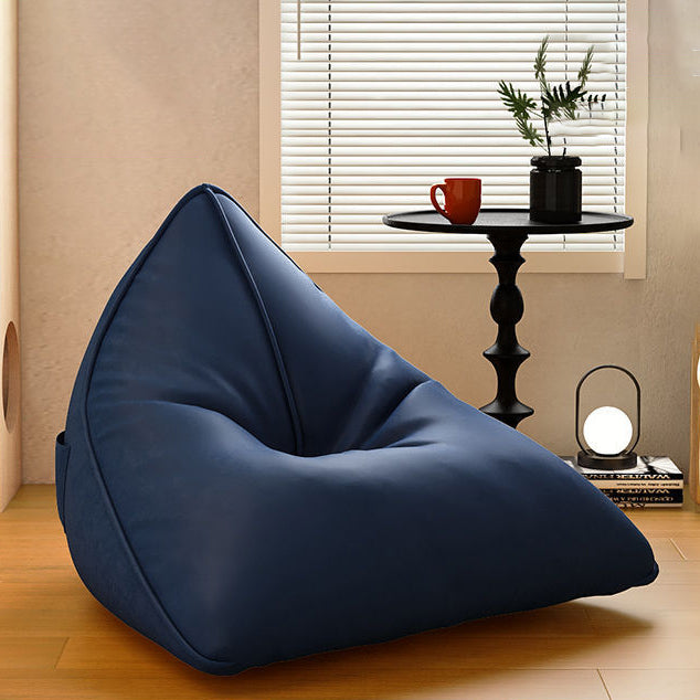 Silla reclinable de bolsa de frijoles de tela técnica triangular escandinava contemporánea para sala de estar 