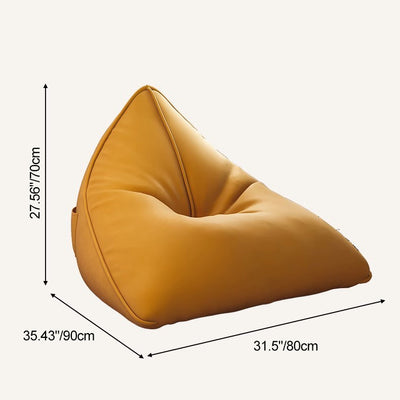Silla reclinable de bolsa de frijoles de tela técnica triangular escandinava contemporánea para sala de estar 