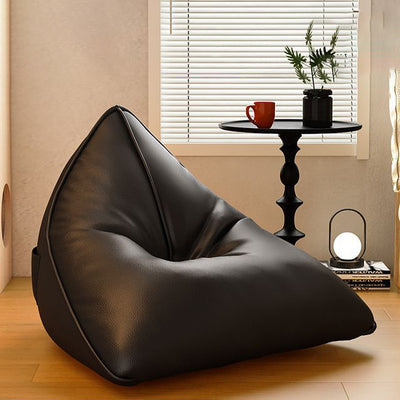 Silla reclinable de bolsa de frijoles de tela técnica triangular escandinava contemporánea para sala de estar 