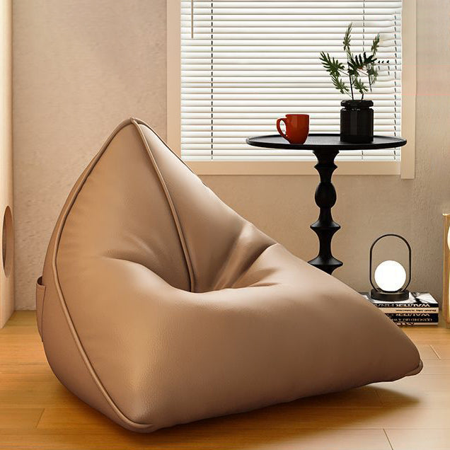 Silla reclinable de bolsa de frijoles de tela técnica triangular escandinava contemporánea para sala de estar 
