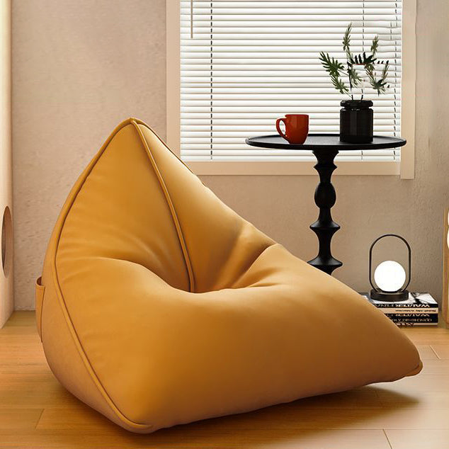 Silla reclinable de bolsa de frijoles de tela técnica triangular escandinava contemporánea para sala de estar 