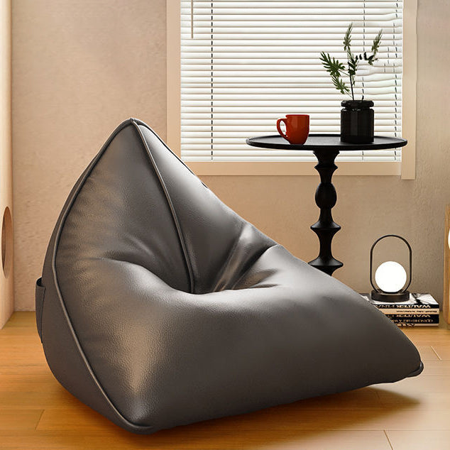 Silla reclinable de bolsa de frijoles de tela técnica triangular escandinava contemporánea para sala de estar 